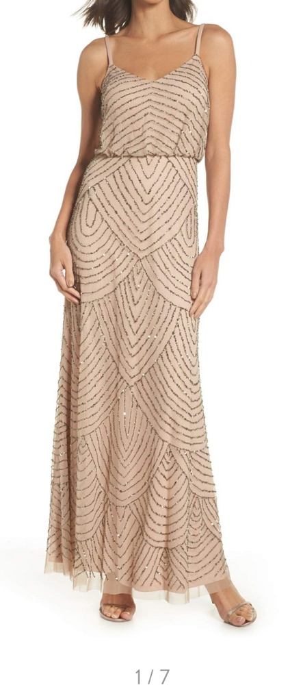 Adriana Papell Beaded Blouson Gown size 6